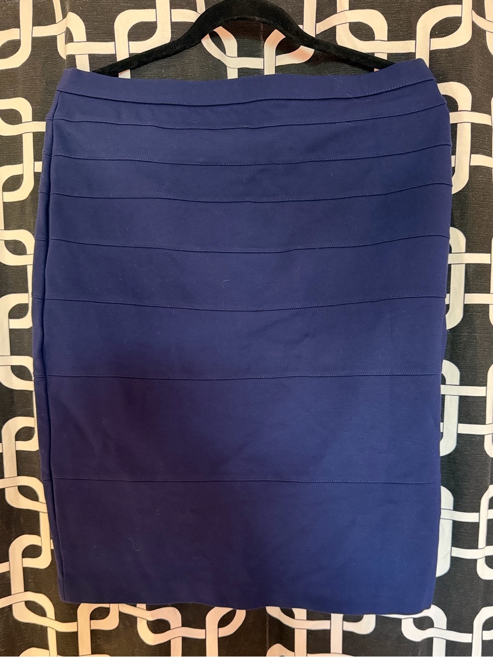 Blue Bandage-Style Ponte Knit Skirt